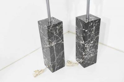  Nessen Studios Pair of Marble Table Lamps by Nessen Studio