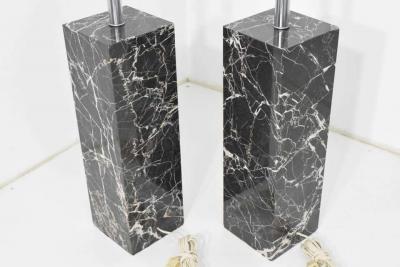  Nessen Studios Pair of Marble Table Lamps by Nessen Studio