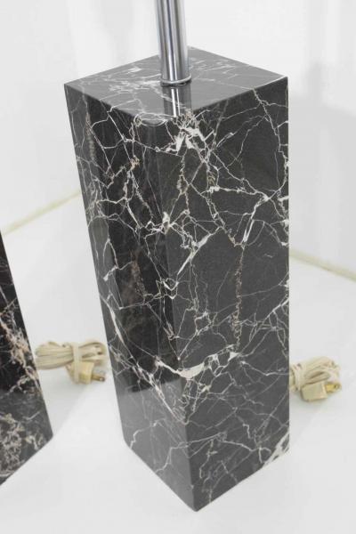  Nessen Studios Pair of Marble Table Lamps by Nessen Studio