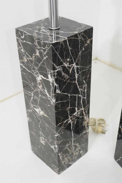  Nessen Studios Pair of Marble Table Lamps by Nessen Studio