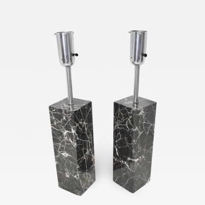  Nessen Studios Pair of Marble Table Lamps by Nessen Studio