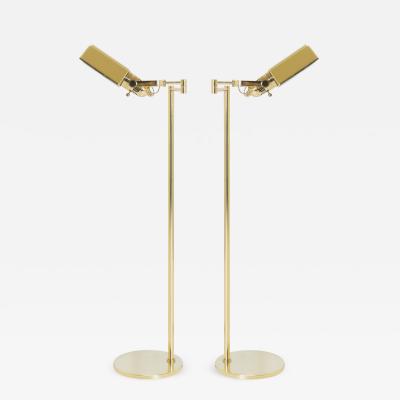  Nessen Studios Polished Brass Reading Lamps by Nessen Pair