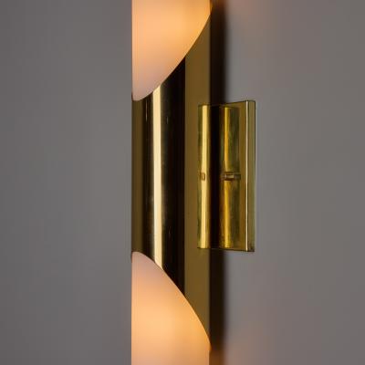  Neuhaus Leuchten Pair of 1960s Neuhaus Leuchten Glass and Brass Sconces By Rolf Krueger