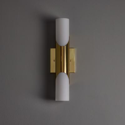  Neuhaus Leuchten Pair of 1960s Neuhaus Leuchten Glass and Brass Sconces By Rolf Krueger