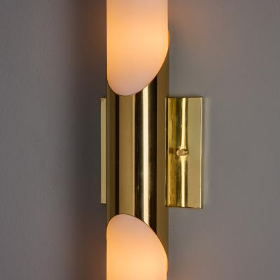  Neuhaus Leuchten Pair of 1960s Neuhaus Leuchten Glass and Brass Sconces By Rolf Krueger