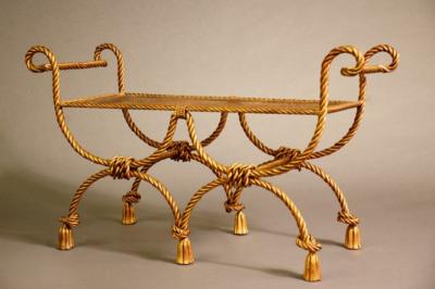  Niccolini Niccolini Gilt Iron Two Seat Bench