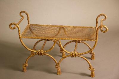  Niccolini Niccolini Gilt Iron Two Seat Bench