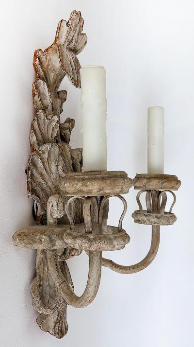  Niermann Weeks Nierman Weeks Faux Wood Acanthus Leaf Scones for Luminaire 2 Pairs Available