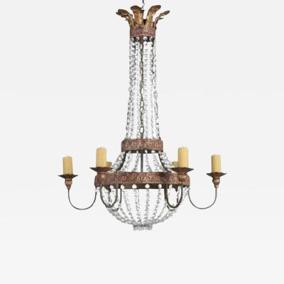  Niermann Weeks Niermann Weeks Crystal Wrought Iron 12 Light Chandelier