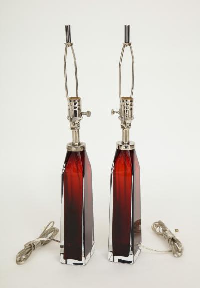  Nils Landberg Nils Landberg Orrefors Ruby Red Crystal Lamps