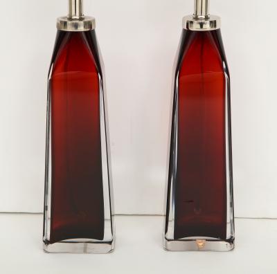  Nils Landberg Nils Landberg Orrefors Ruby Red Crystal Lamps