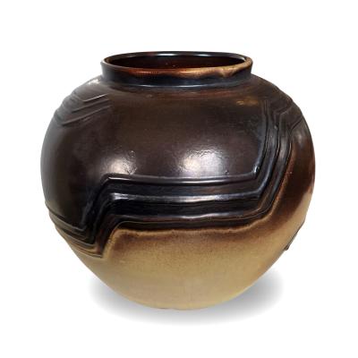  Nittsjo Art Deco Vase in Earthy Browns by Erik Mornils for Nittsjo