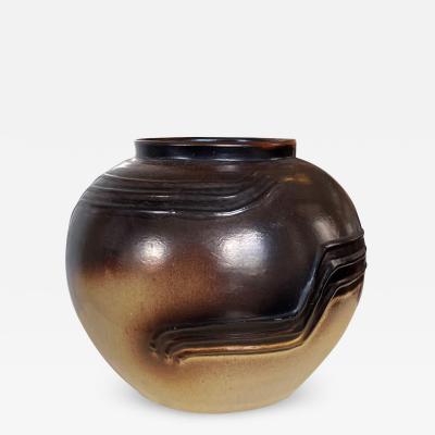  Nittsjo Art Deco Vase in Earthy Browns by Erik Mornils for Nittsjo