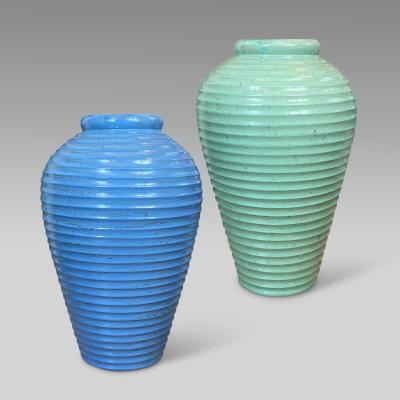  Nittsjo Duo of Monumental Swedish Modern Vases by Jerk Werkmaster for Nittsjo