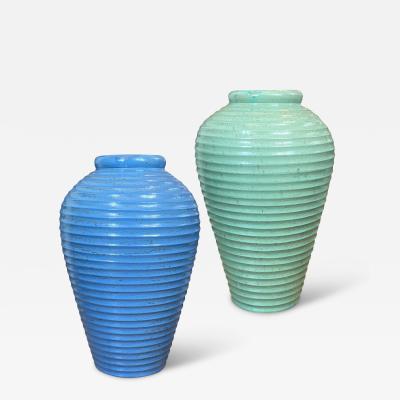  Nittsjo Duo of Monumental Swedish Modern Vases by Jerk Werkmaster for Nittsjo