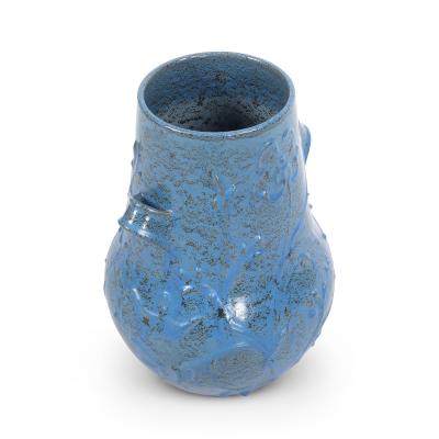  Nittsjo Swedish Modern Vase in Cerulean Glaze by Nittsj Keramik