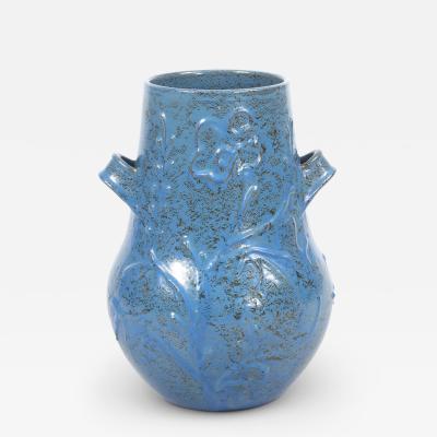  Nittsjo Swedish Modern Vase in Cerulean Glaze by Nittsj Keramik