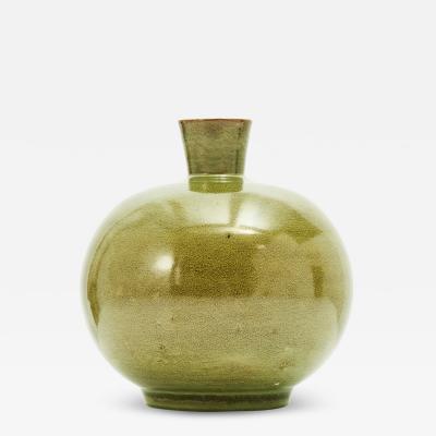  Nittsjo Vase in Leafy Green Glaze by Nittsjo Keramik