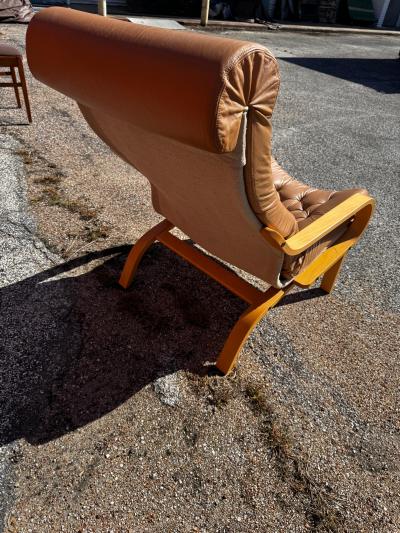  Noboru Nakamura Bentwood Noboru Nakamura Poem Leather Lounge Chair