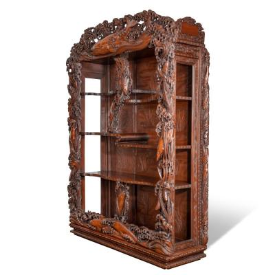  Noguchi of Yokohama A superb Meiji period hard wood display cabinet by Noguchi of Yokahama