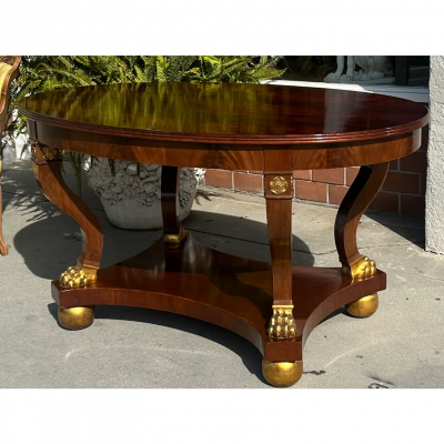  Nordiska Kompaniet A B Nordiska Kompaniet Swedish Regency Giltwood Mahogany Center Table