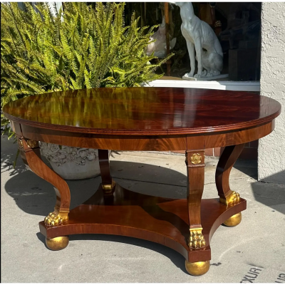  Nordiska Kompaniet A B Nordiska Kompaniet Swedish Regency Giltwood Mahogany Center Table