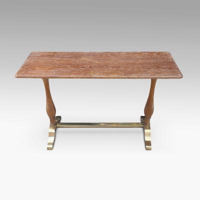  Nordiska Kompaniet Exceptional Pair of Tables in Limed oak with Brass by Nordiska Kompaniet