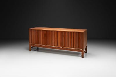  Nordiska Kompaniet Mid Century Sideboard with Brass Handles by Nordiska Kompaniet Sweden ca 1950s
