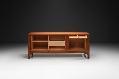  Nordiska Kompaniet Mid Century Sideboard with Brass Handles by Nordiska Kompaniet Sweden ca 1950s