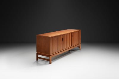 Nordiska Kompaniet Mid Century Sideboard with Brass Handles by Nordiska Kompaniet Sweden ca 1950s