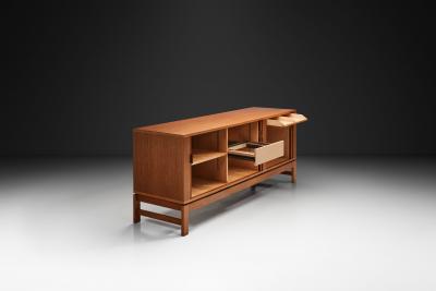  Nordiska Kompaniet Mid Century Sideboard with Brass Handles by Nordiska Kompaniet Sweden ca 1950s