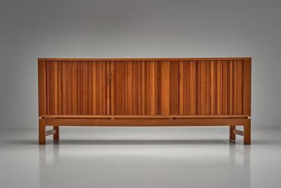  Nordiska Kompaniet Mid Century Sideboard with Brass Handles by Nordiska Kompaniet Sweden ca 1950s