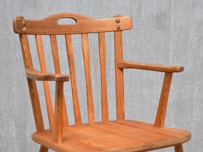  Nordiska Kompaniet Nordiska Kompaniet Hytte Armchair in Solid Pine Swedish Modern 1940s