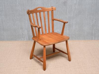  Nordiska Kompaniet Nordiska Kompaniet Hytte Armchair in Solid Pine Swedish Modern 1940s