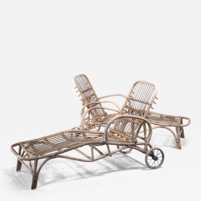  Nordiska Kompaniet Pair of Nordiska reclining garden chaises