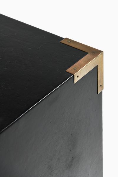  Nordiska Kompaniet Rare Freestanding Bureau in Brass and Leather by Ove Feuk 1960s