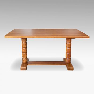  Nordiska Kompaniet Rare Table with Coined Legs in Solid Pine by Axel Einar Hjorth