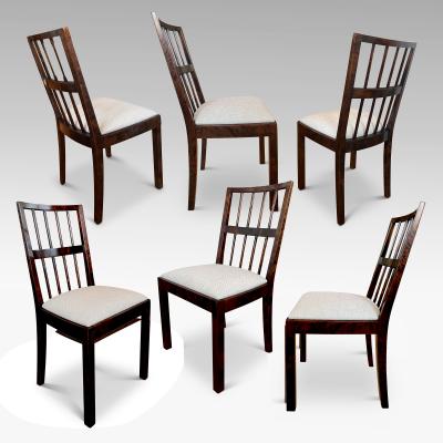  Nordiska Kompaniet Set of Six Swedish Modern Chairs in Birch by Axel Einar Hjorth