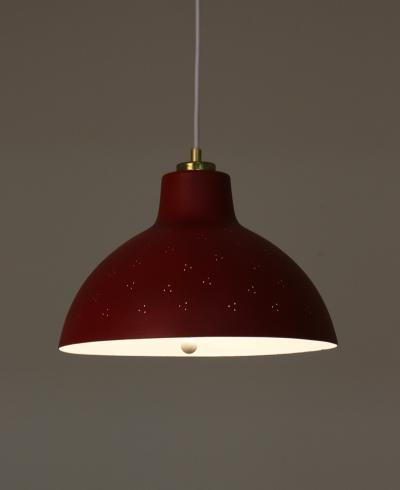  Nordiska Kompaniet Swedish Midcentury Pendant in Perforated Metal with Counterweight by NK