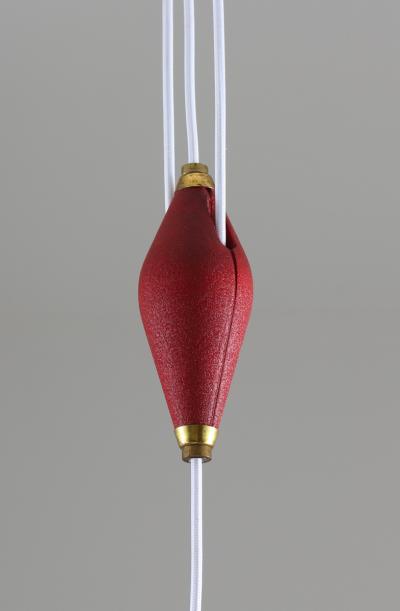  Nordiska Kompaniet Swedish Midcentury Pendant in Perforated Metal with Counterweight by NK