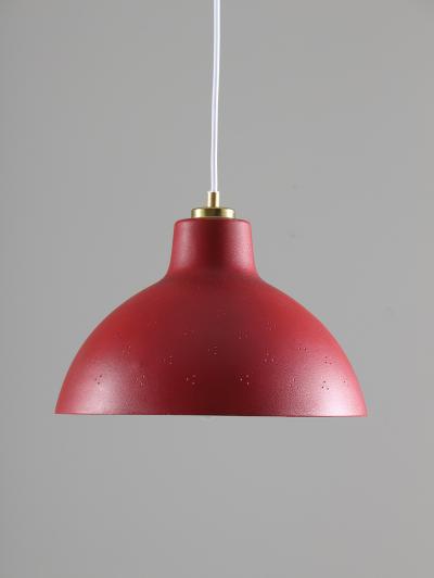  Nordiska Kompaniet Swedish Midcentury Pendant in Perforated Metal with Counterweight by NK