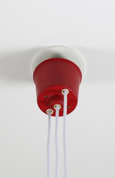  Nordiska Kompaniet Swedish Midcentury Pendant in Perforated Metal with Counterweight by NK