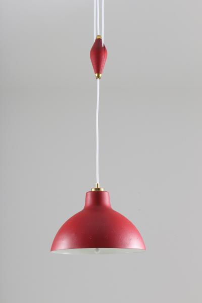  Nordiska Kompaniet Swedish Midcentury Pendant in Perforated Metal with Counterweight by NK