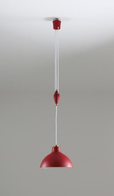  Nordiska Kompaniet Swedish Midcentury Pendant in Perforated Metal with Counterweight by NK