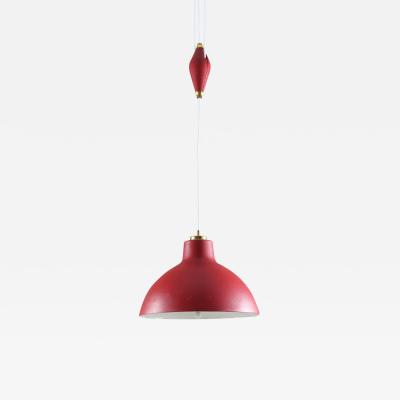  Nordiska Kompaniet Swedish Midcentury Pendant in Perforated Metal with Counterweight by NK