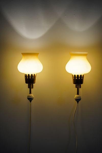  Nordiska Kompaniet Wall Lamps by Erik Tidstrand for Nordiska Kompaniet NK Sweden 1950s