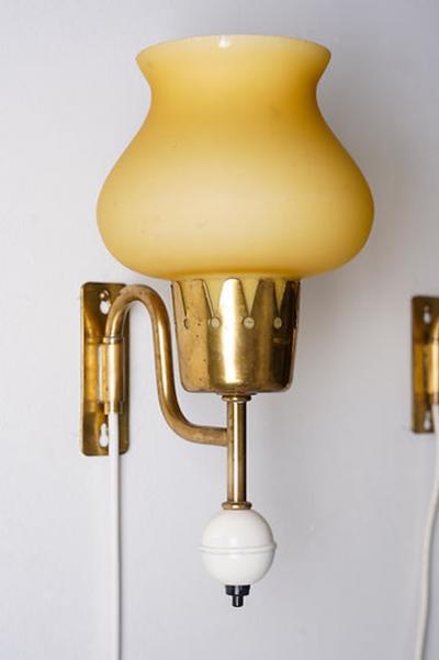  Nordiska Kompaniet Wall Lamps by Erik Tidstrand for Nordiska Kompaniet NK Sweden 1950s