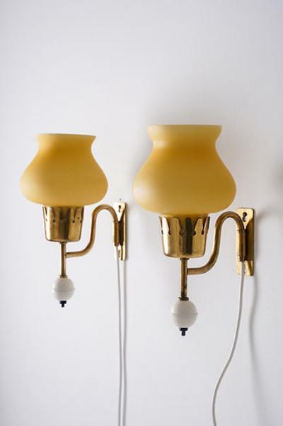  Nordiska Kompaniet Wall Lamps by Erik Tidstrand for Nordiska Kompaniet NK Sweden 1950s