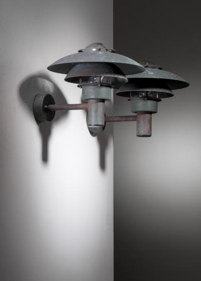  Nordlux Pair of Nordlux copper outdoor wall lamps