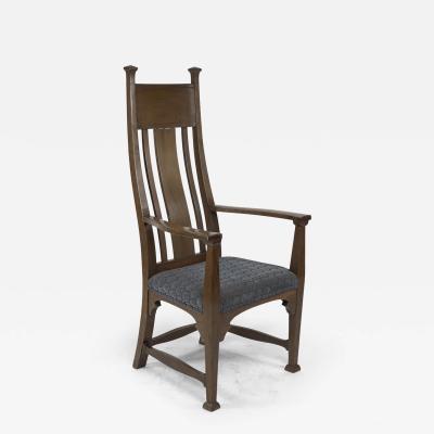  Norman Stacey Norman Stacey attributed An Arts Crafts Walnut High Armchair